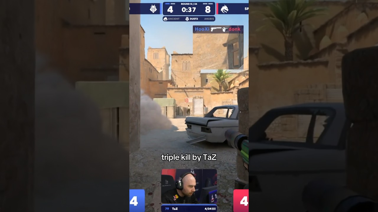 Triple kill by TaZ vs Spirit 🔥 #cs2 #counterstrike #cs2clips #csgo #TaZ