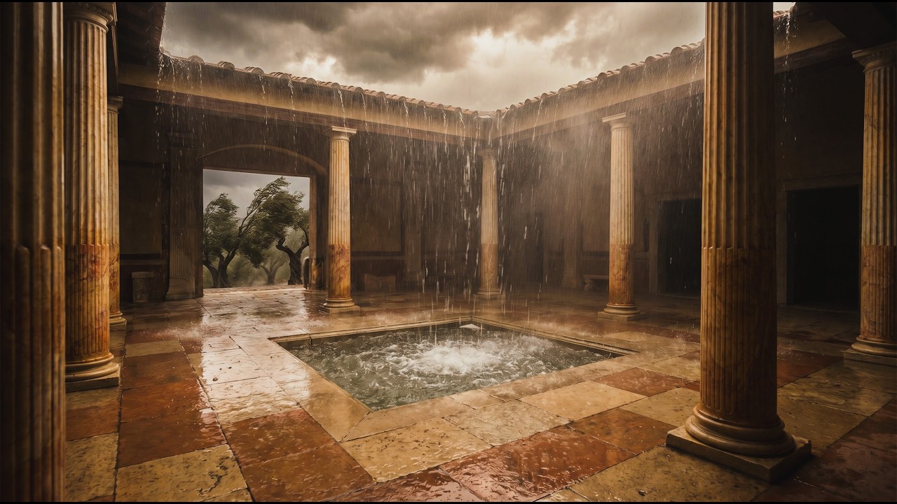 Thunderstorm at a Roman Villa &bull; Heavy Rain in Ancient Rome &bull; Relaxing Storm Sounds for Sleep & Study