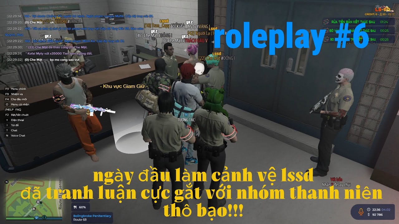 GTA5 LS-RP roleplay #6: ngày đầu làm lssd (cảnh vệ) phần 1, gặp nhóm thanh niên cực thô bạo!!!!