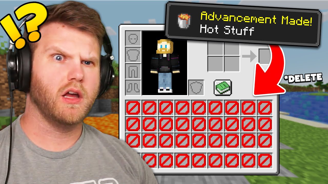 В Minecraft Manhunt, но достижения удаляют ваш инвентарь!