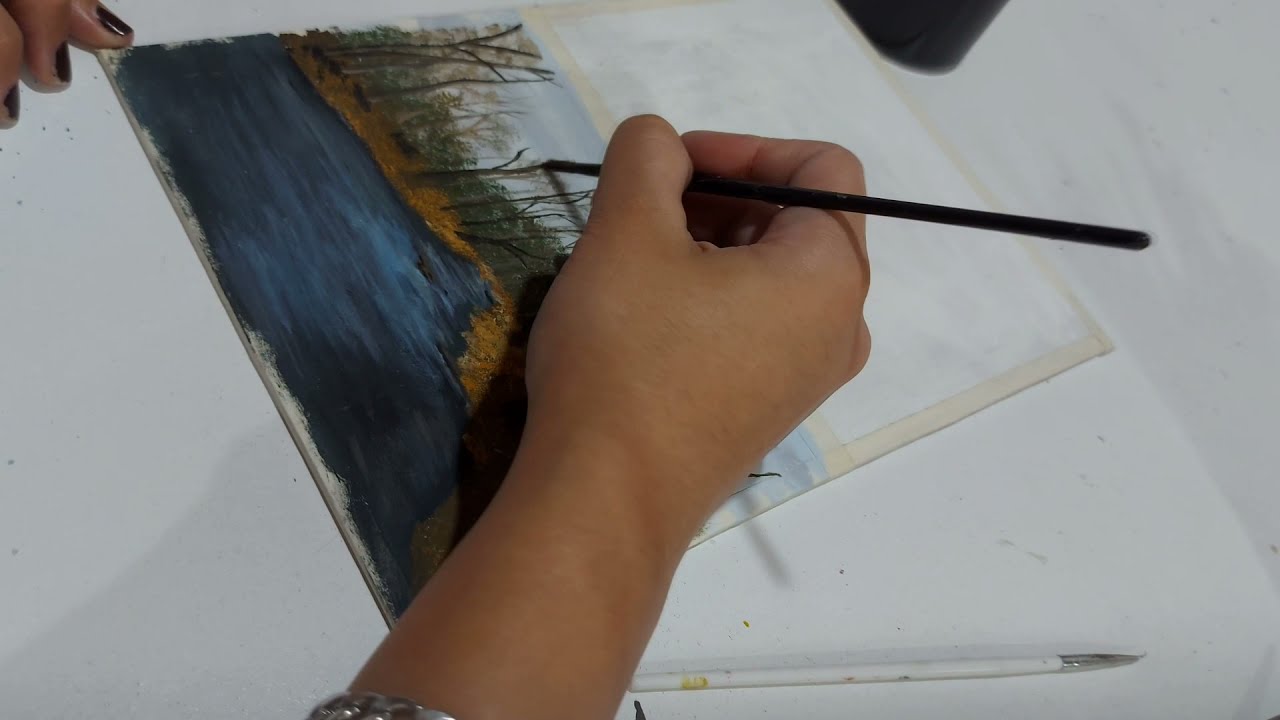 Como PINTAR😍😍con ACRILICOS un PAISAJES - MARES EN ACRILICO😍😍 (TIMELAPSE)👩🏽&zwj;🎨👩🏽&zwj;🎨👩🏽&zwj;🎨