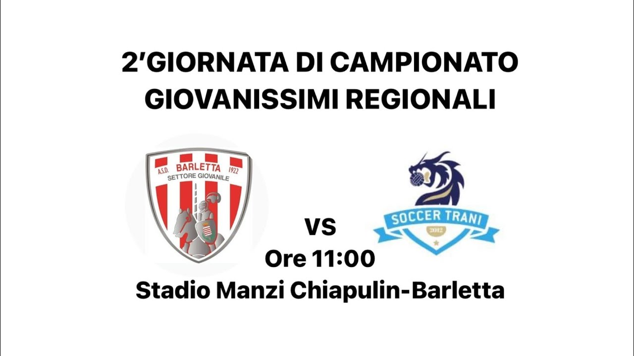 Live U15 Barletta⚪️vs🟡Soccer Trani 🎙Davide TUPPUTI 21.01.2024