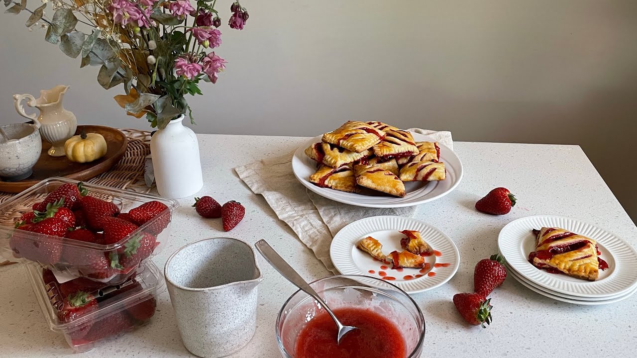 Finally showing you my sourdough discard strawberry turnovers!