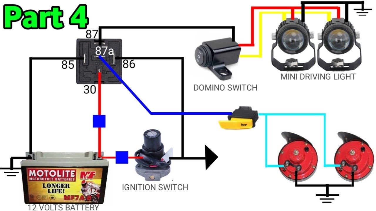 ISANG RELAY LANG SA MINI DRIVING LIGHT AT DUAL HORN ( WIRING DIAGRAM | PALIBUT DIARIES