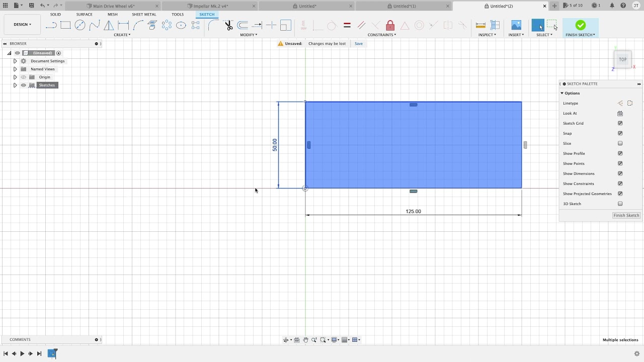 (Part.6) 2D Sketching (Rectangles). Fusion 360 for the absolute beginner help series.