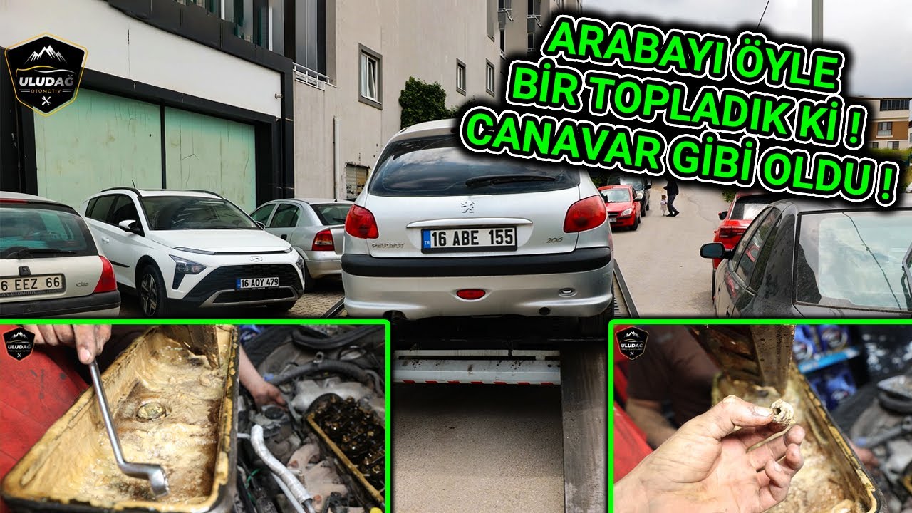 ÇEKİCİ İLE GELEN ARABA YAĞA SU KARIŞTIRMIŞ! (Peugeot 206 1.4 Motor)
