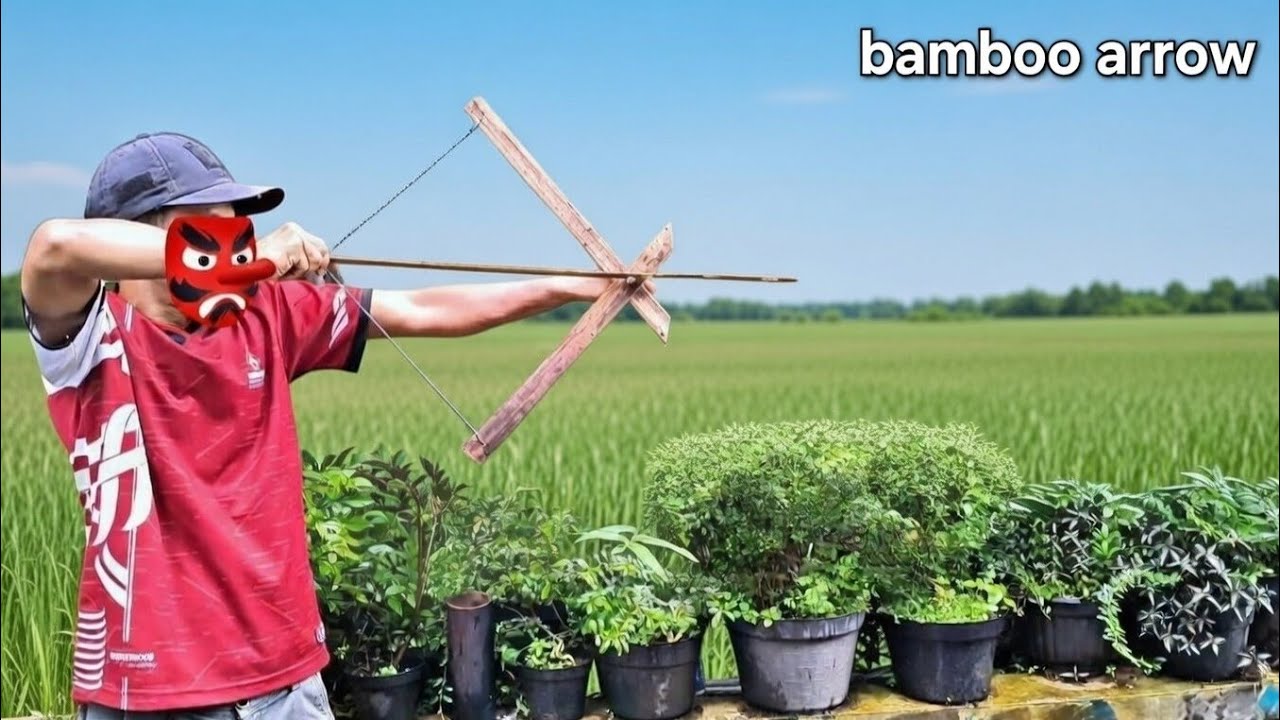 How to make bamboo bows and arrows | Slingshots #diy
