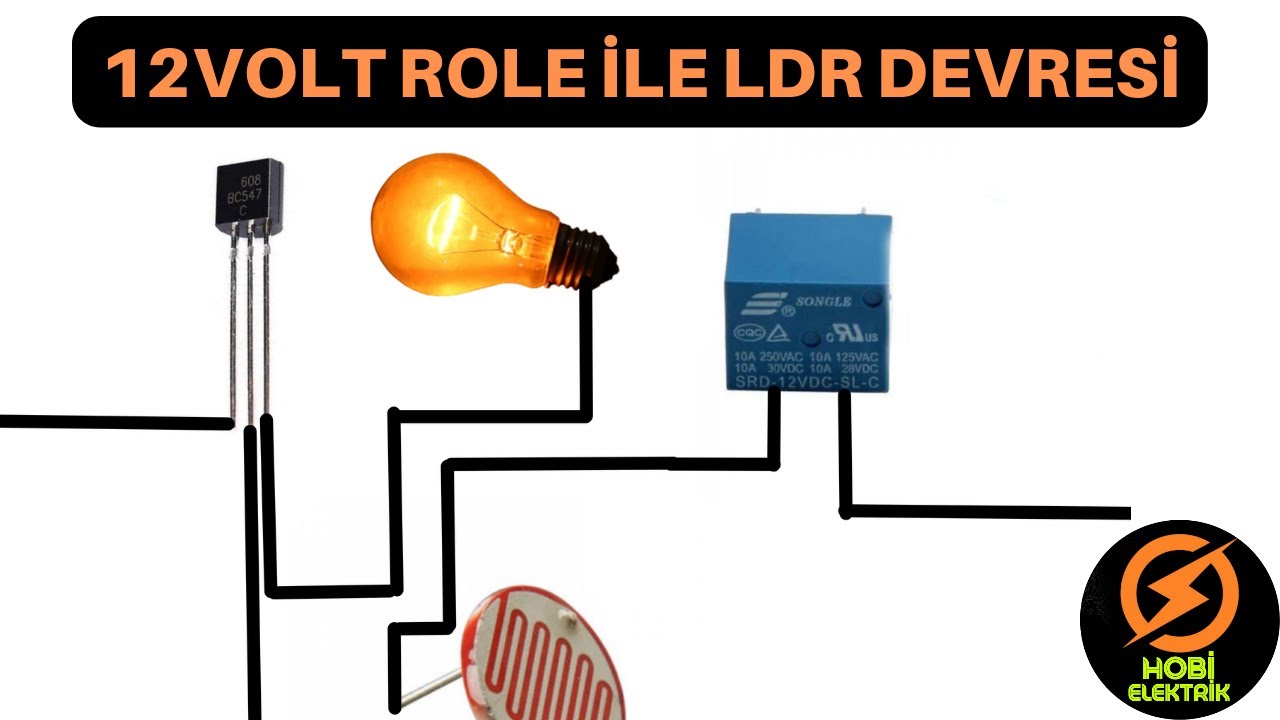 LDR İLE OTOMATİK YANIP SÖNEN LED DEVRESİ 12VOLT