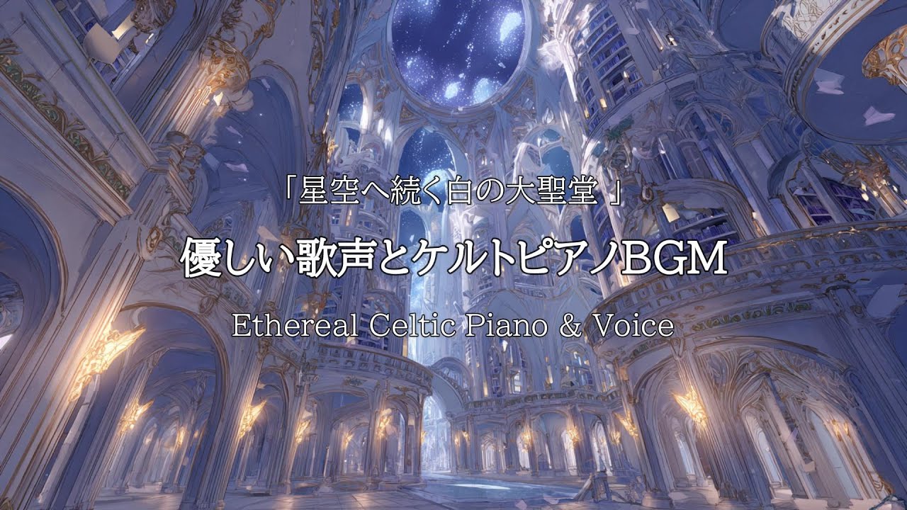 【作業用BGM】星空へ続く白の大聖堂 ─ 透き通る歌声とケルトピアノ【癒し|リラックス】散歩 | 読書 |勉強 | 瞑想