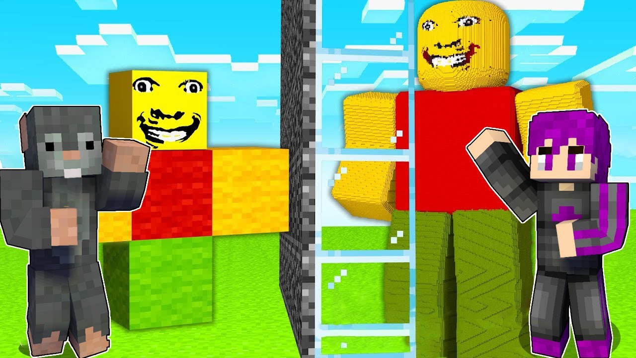 ماين كرافت : تحدي بناء افضل بابا الوجة المبتسم ضد صديقي النوب..(سحس)...!😱🔥