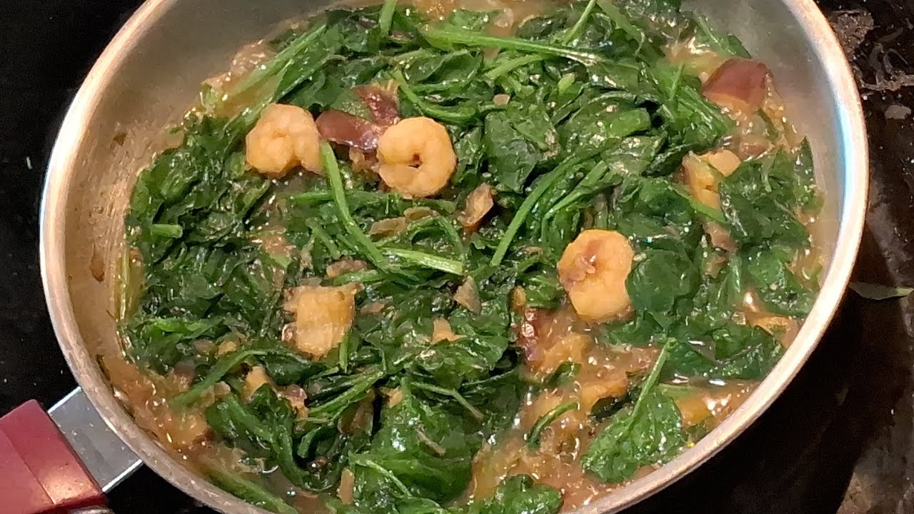 A Old Recipe Spinach with Shrimp 