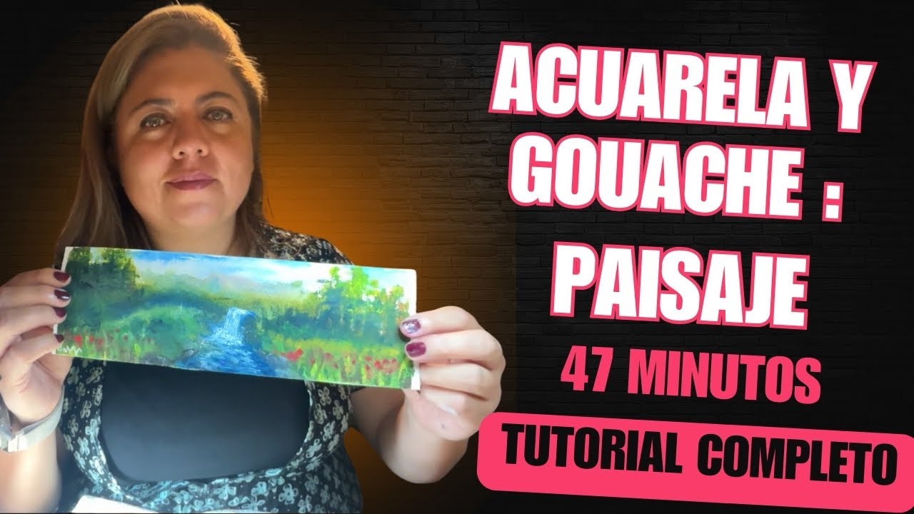 PAISAJE RURAL en Acuarela y Gouache (Tutorial completo de 47 minutos) Fácil para principiantes