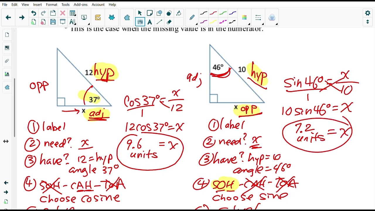 Trigonometry Lesson 3a Using Trig Ratios to Find Side Length