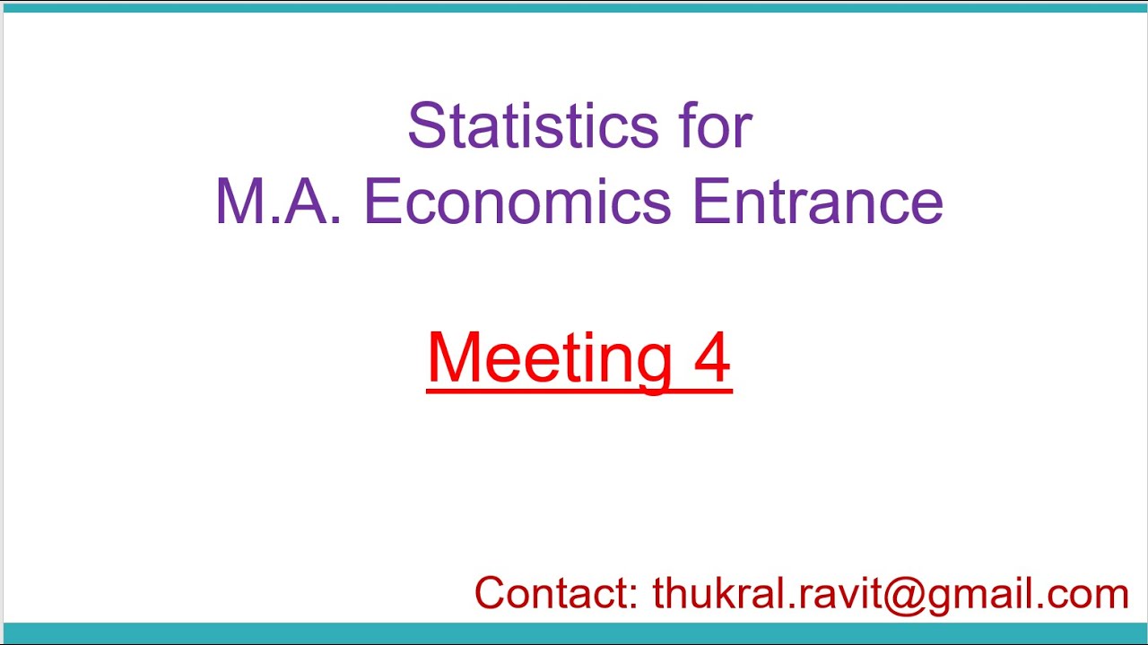 Meeting 4| Statistics Online Live Course | New batch | Ravit Thukral Classes