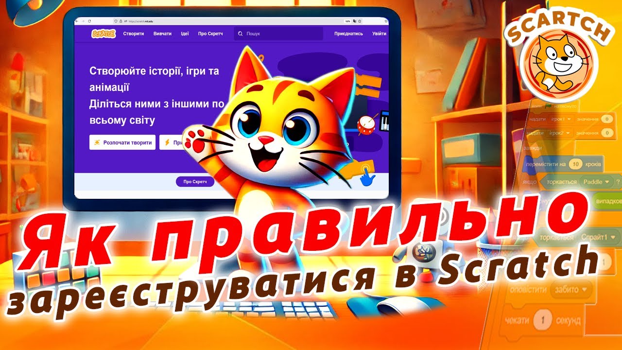 Як правильно зареєструватися в Scratch 🔒 + Як поділитися проєктом онлайн