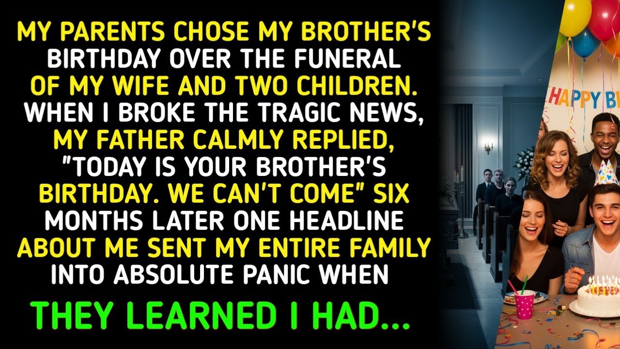 MY PARENTS CHOSE MY BROTHER'S BIRTHDAY OVER THE FUNERAL OF MY WIFE AND TWO CHILDREN. WHEN I BROKE...