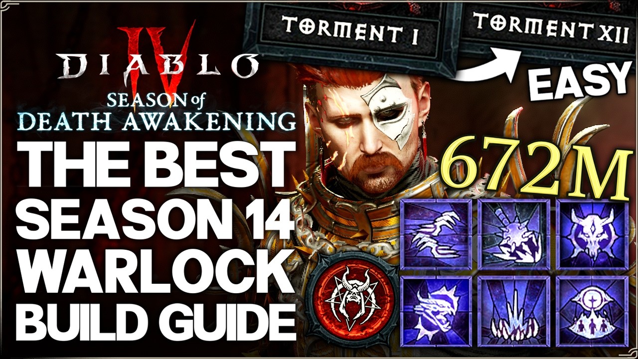 Diablo 4 &mdash; Новый лучший имбовый билд на чернокнижника с огромным уроном &mdash; 14-й сезон, комбо с ког...