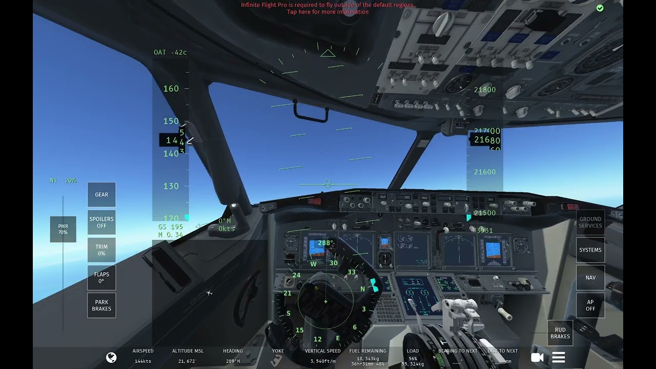 Flying a plane (infinite flight simulator)