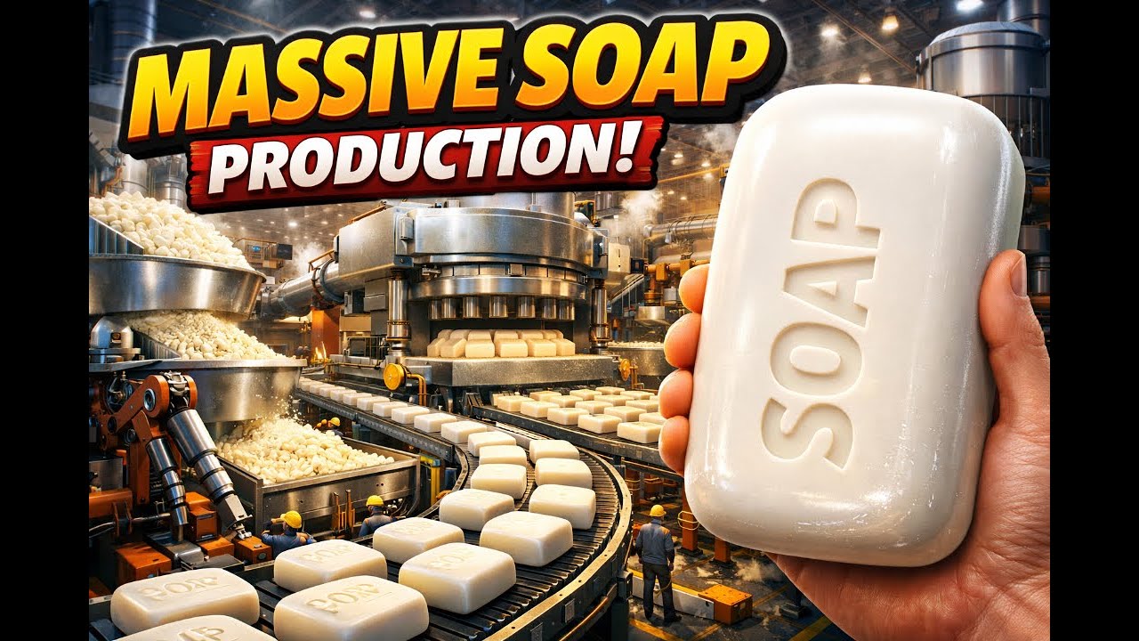 How Bath Soaps Are Mass Produced: Incredible Mass Production Line