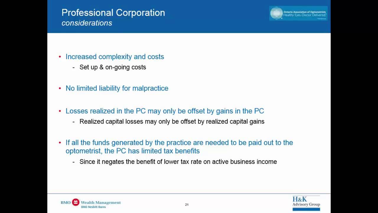 Retirement Planning _ Personal Corporations For Optometrists Webinar
