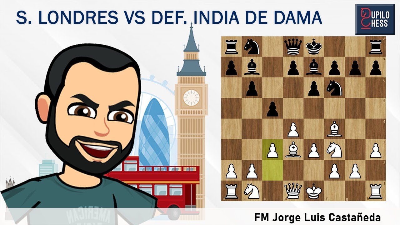 Aprenda como jugar el sistema Londres vs la defensa India de Dama!!