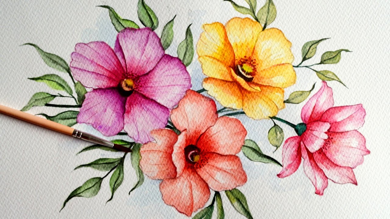 Beautiful Flower Watercolor Painting | Watercolor Tutorial For Beginners