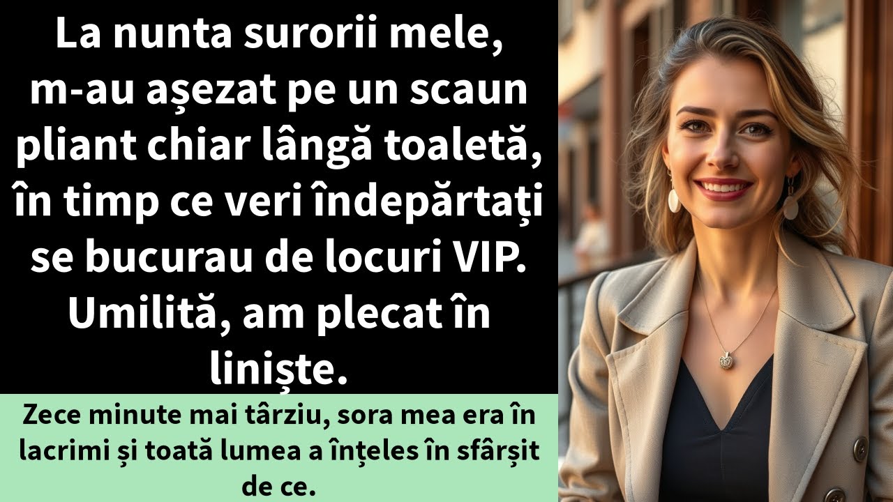 La nunta surorii mele, m-au așezat pe un scaun pliant chiar lângă toaletă, în timp ce veri