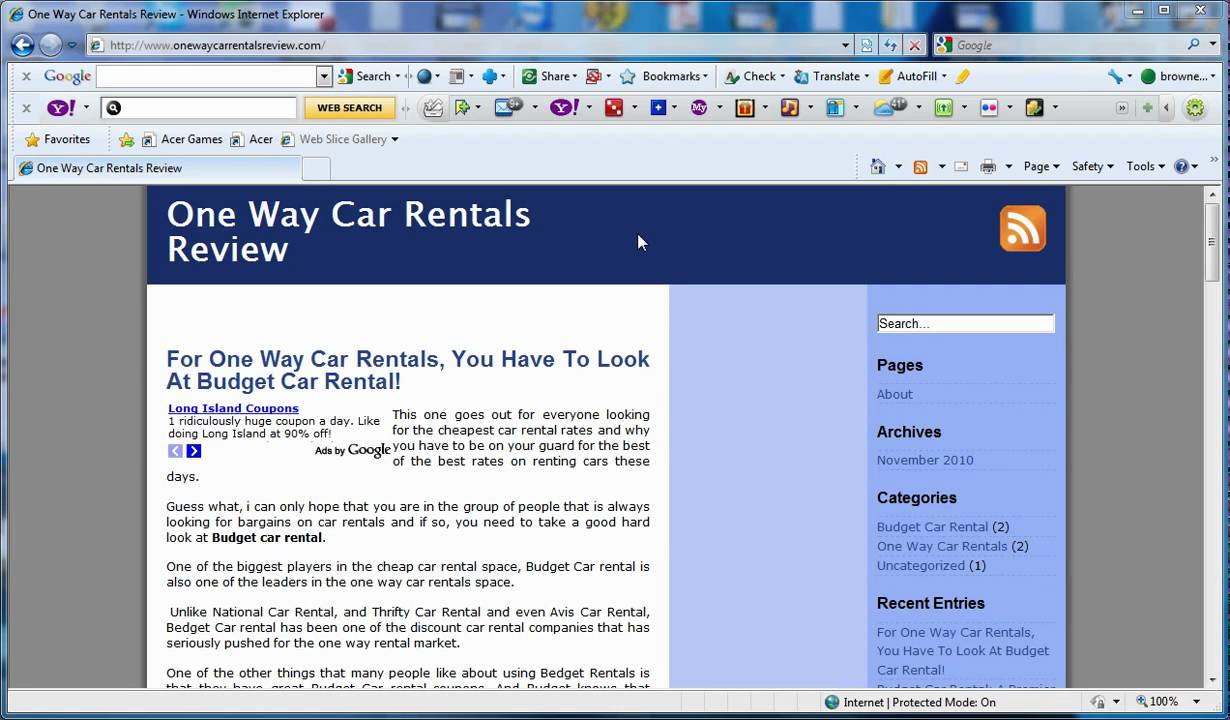 One Way Car Rentals