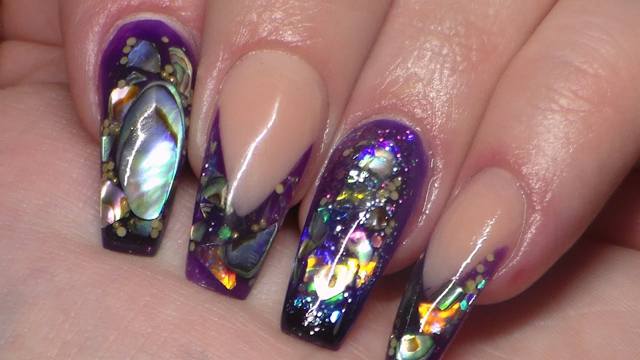 Acrylic Nails | Paua Shell | New Nail Art
