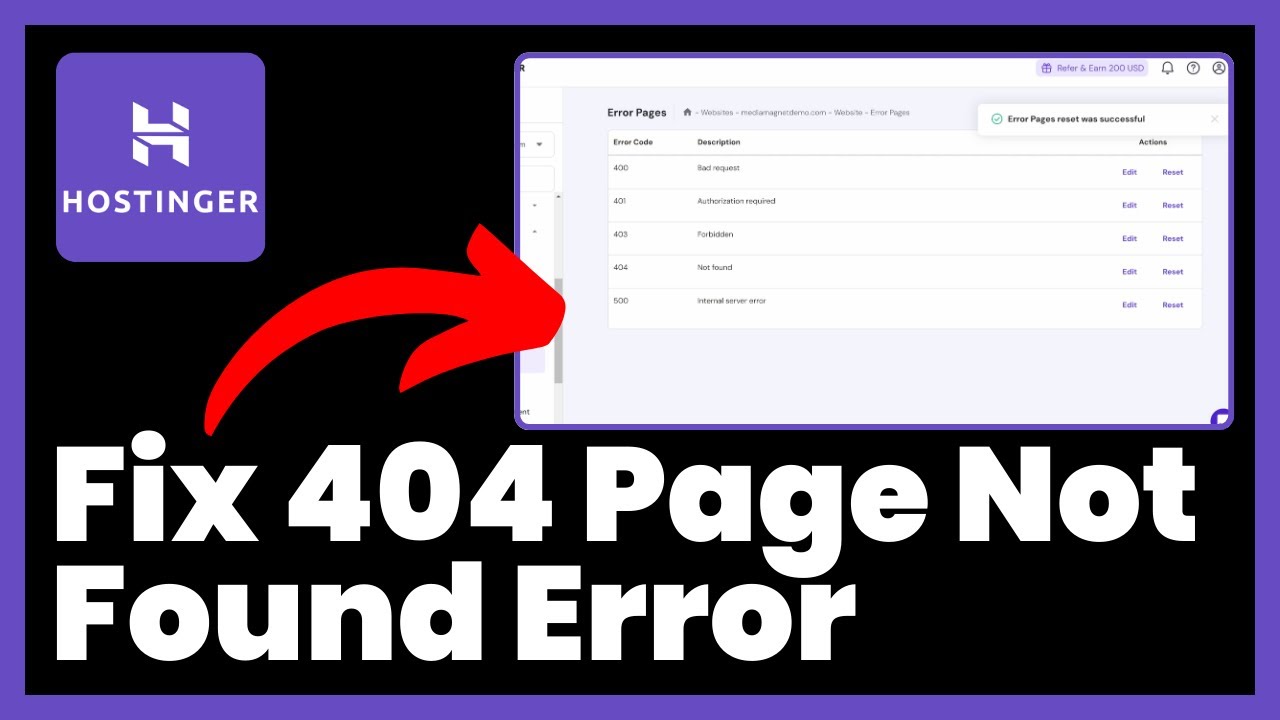 How to Fix 404 Page Not Found Error in Hostinger