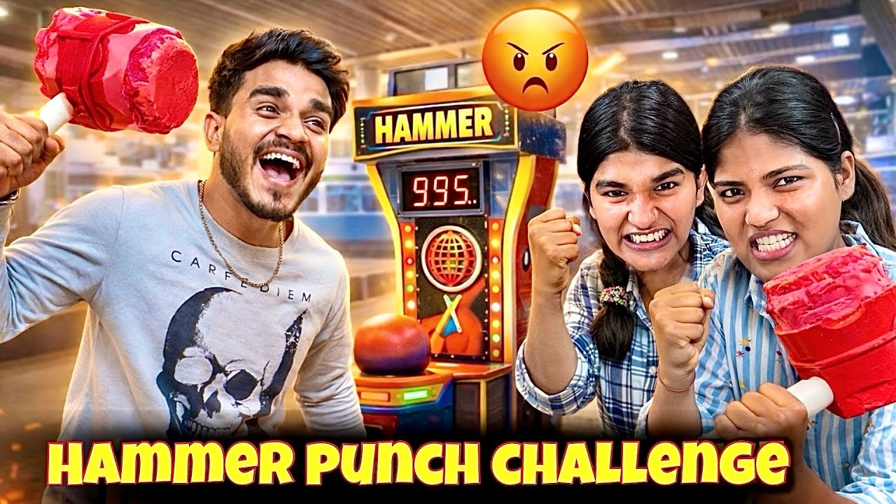 Hammer punch challenge with sisters 😱 #vlog #challenge #challengevideo 