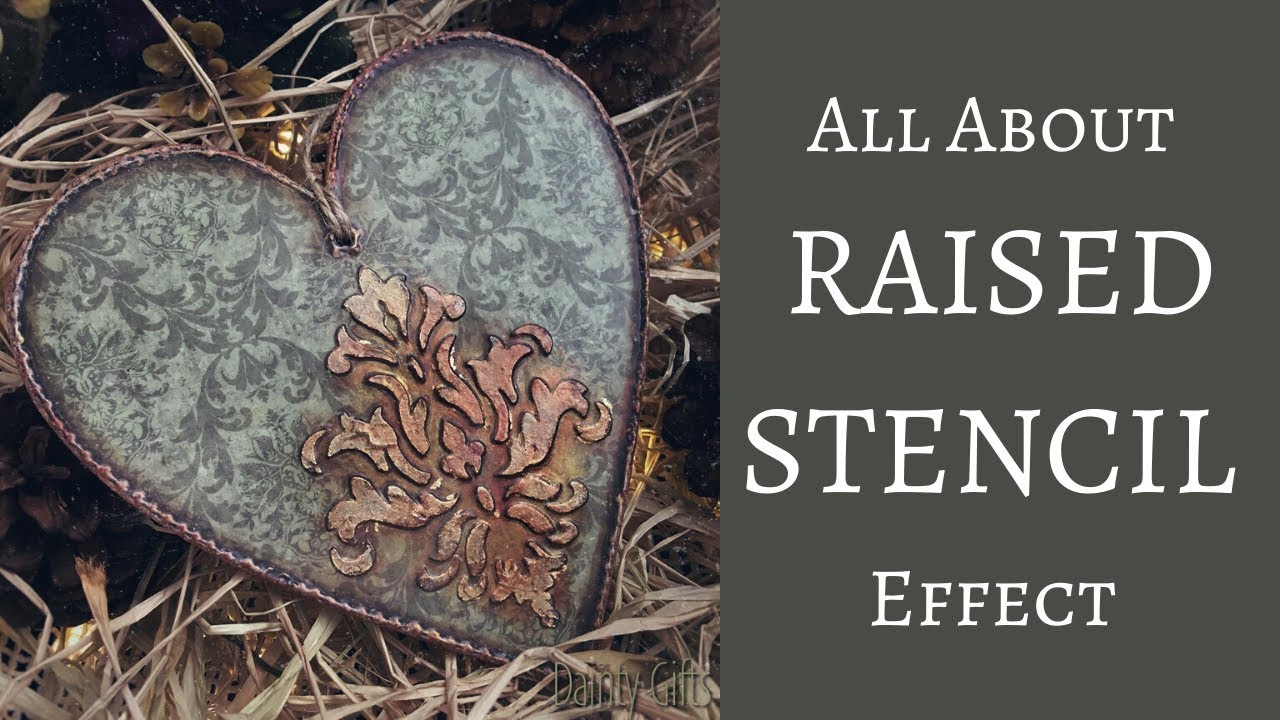 HOW TO CREATE RAISED STENCIL EFFECT WITH 5 DIFFERENT PRODUCTS | DECOUPAGE FOR BEGINNERS