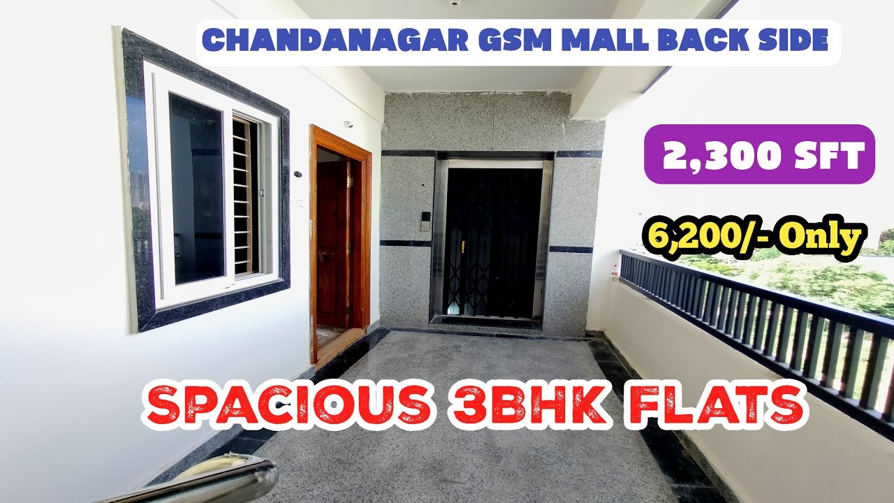 BRAND NEW Spacious 3BHK Flats For Sale In ChandaNagar Hyderabad | 2300 SFT | 3BHK Apartment Flats