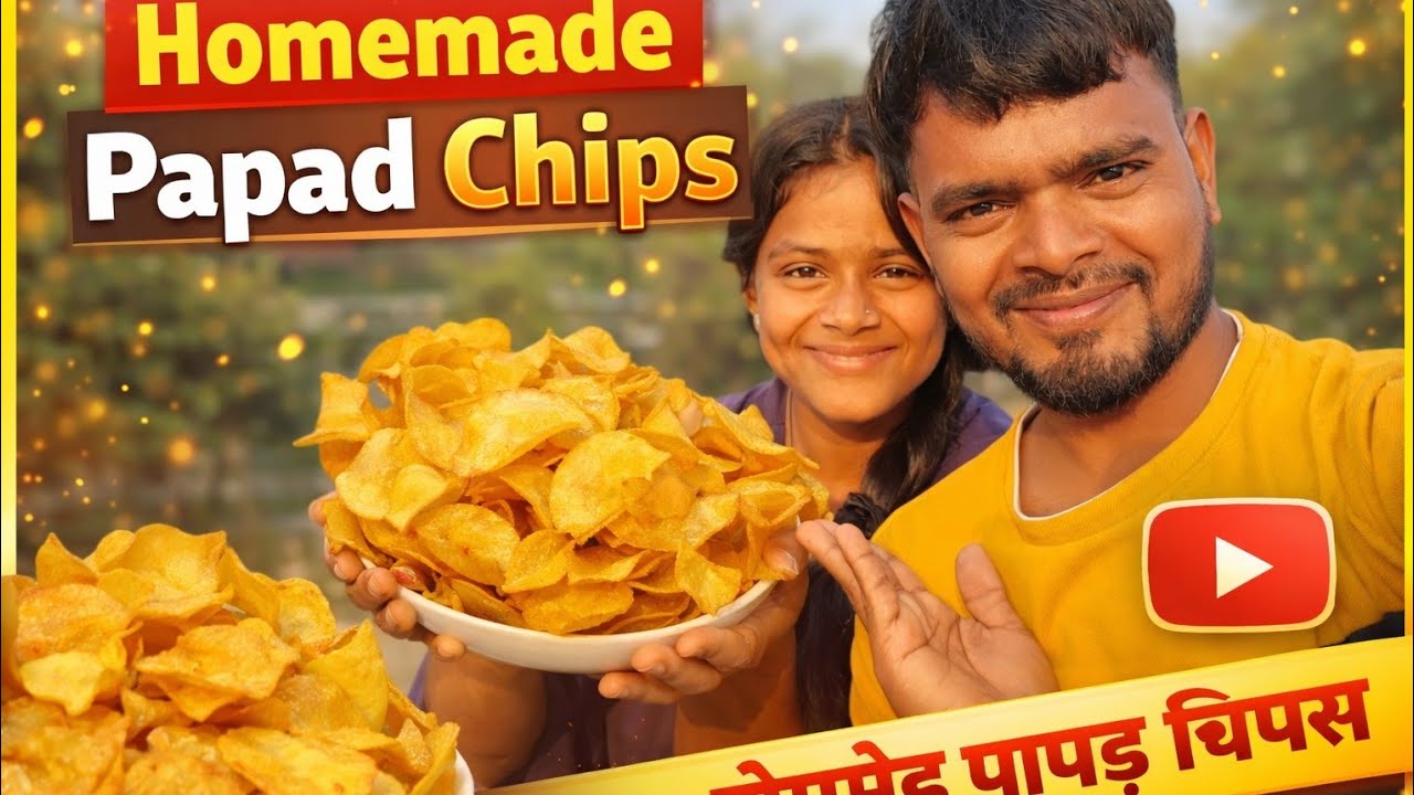 बाजार से बेहतर घर के पापड़ चिप्स | Crispy Papad Chips