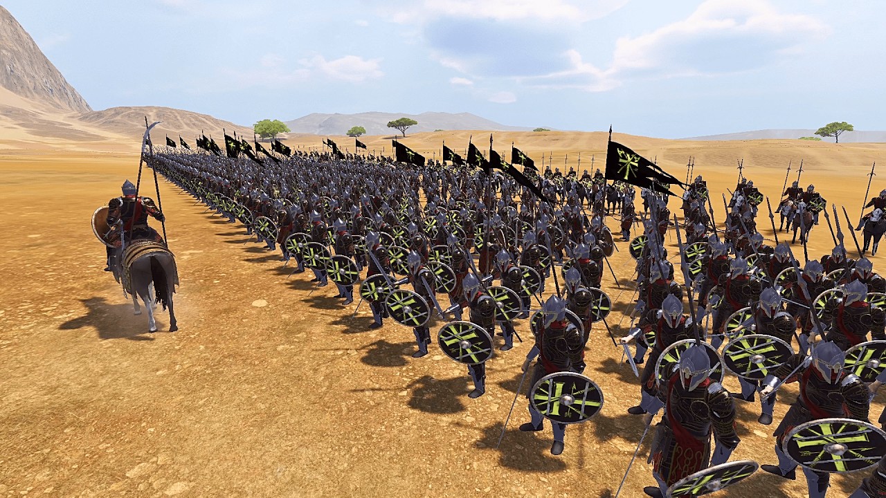 500 Umbar Survive Against Mordor — Shield line buckling in open field | Bannerlord