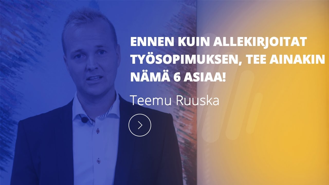 Tee nämä asiat ennen kuin allekirjoitat työsopimuksen | InHunt Group