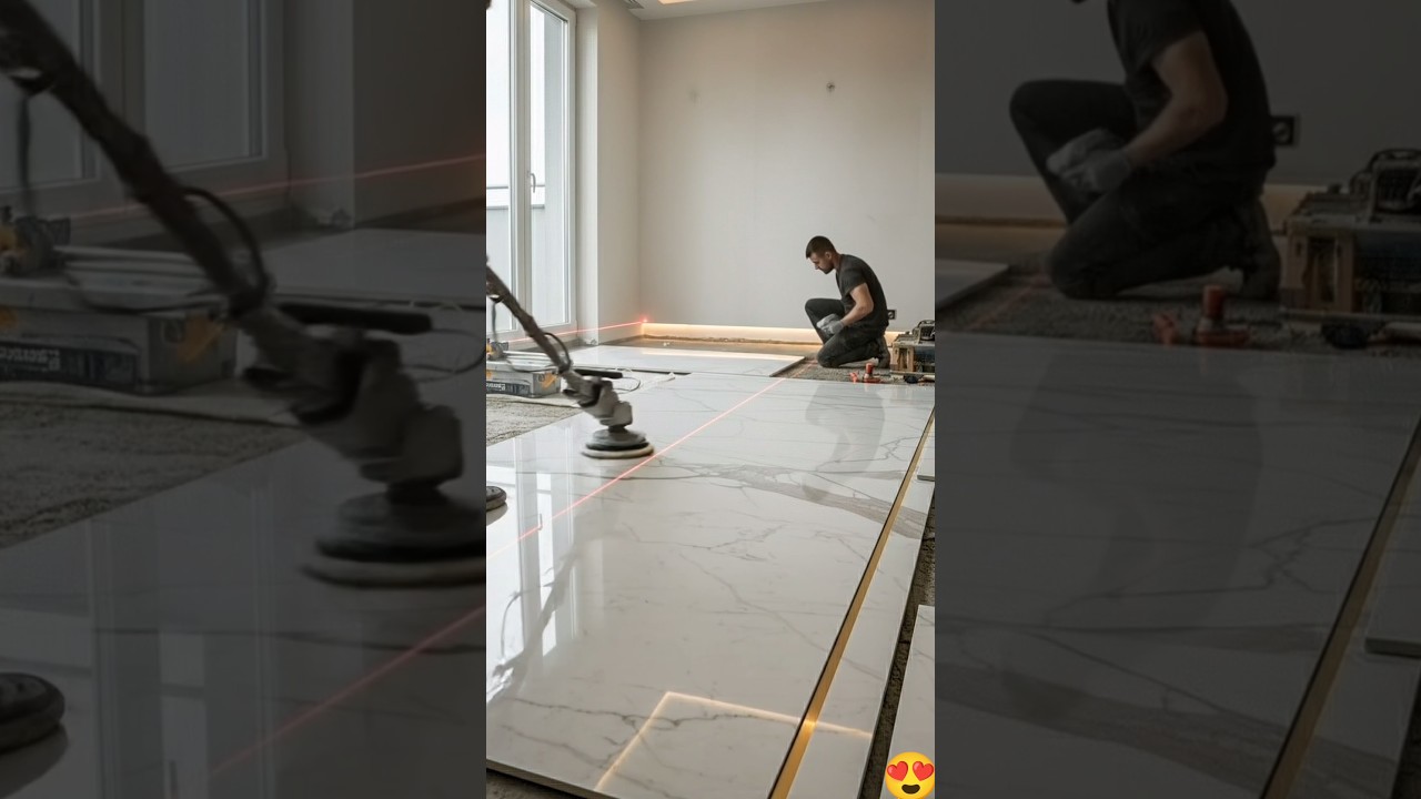 Royal White Italian Marble Living Room Floor Transformation 