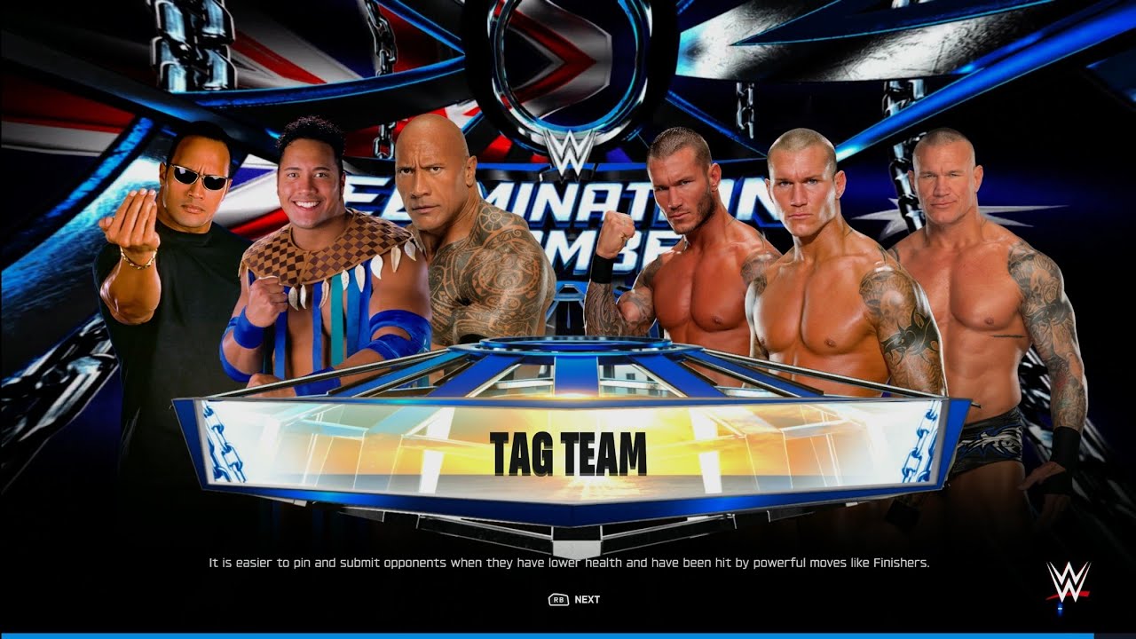 Team Rock Vs Team Randy Orton - Tag Team Elimination Match | WWE 2k25 