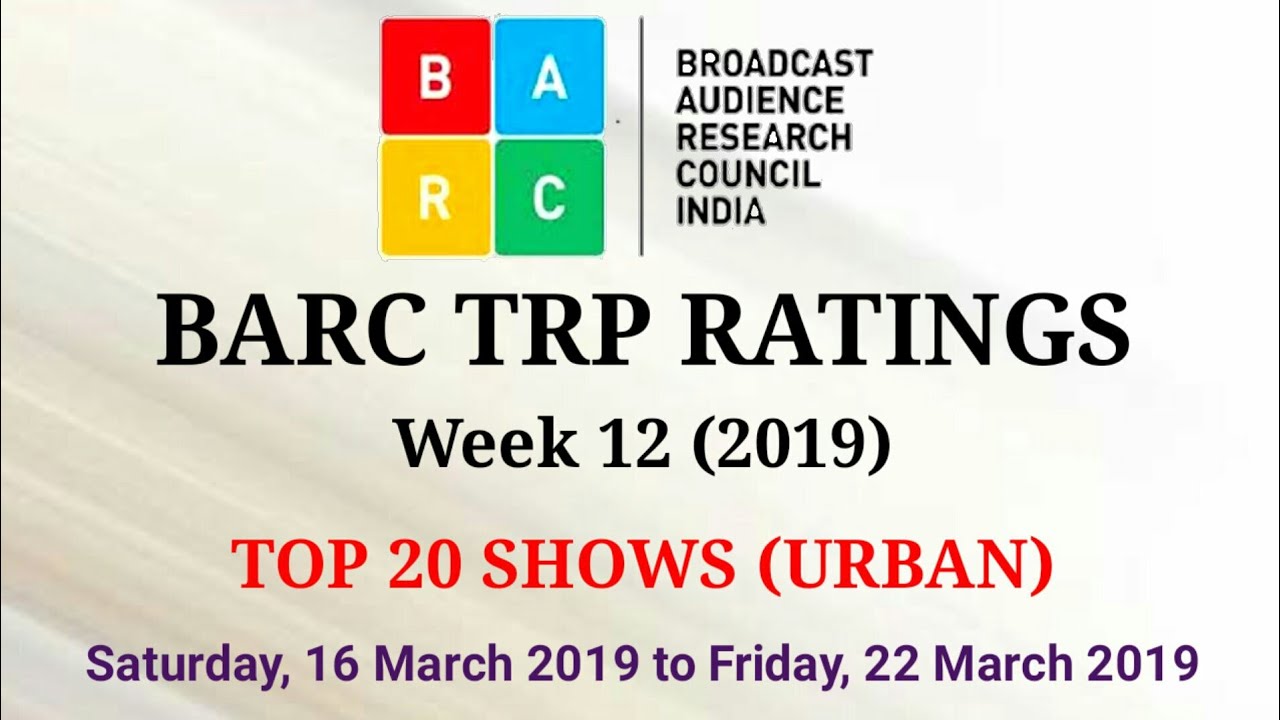 BARC TRP Ratings Week 12 (2019) : TOP 20 Shows (Urban)