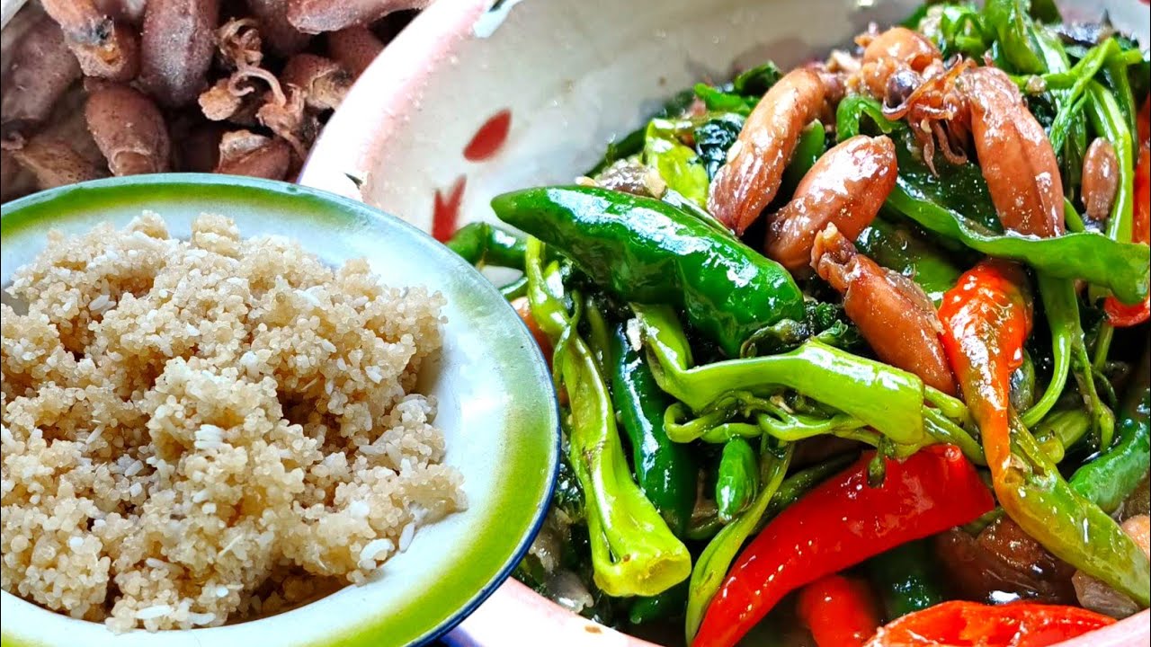 CUMI RESE ASIN SEGO TIWUL 👍 campur lombok gede dan kangkung #DAPURGOSONG #ASMR #survivalcooking