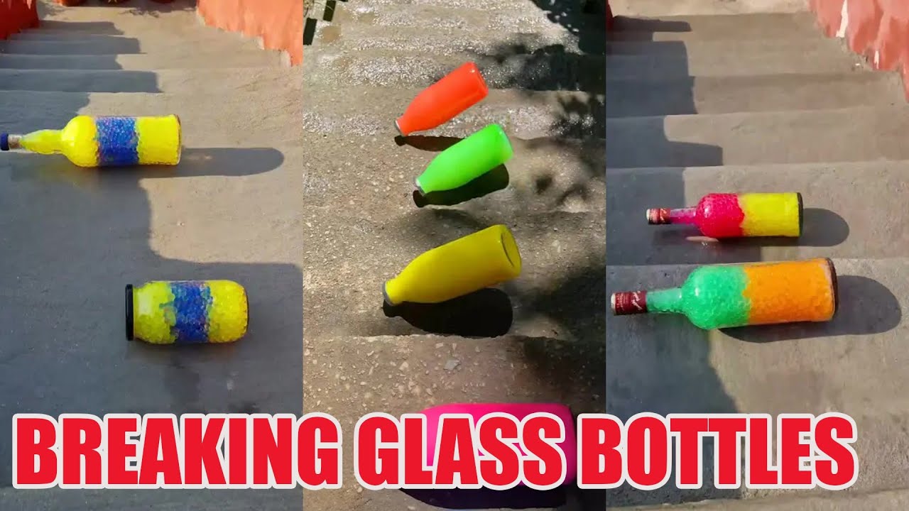 Breaking Glass Bottles and Balloon Drops 🔥 Crushing Crunchy & Soft Things #asmr #satisfying
