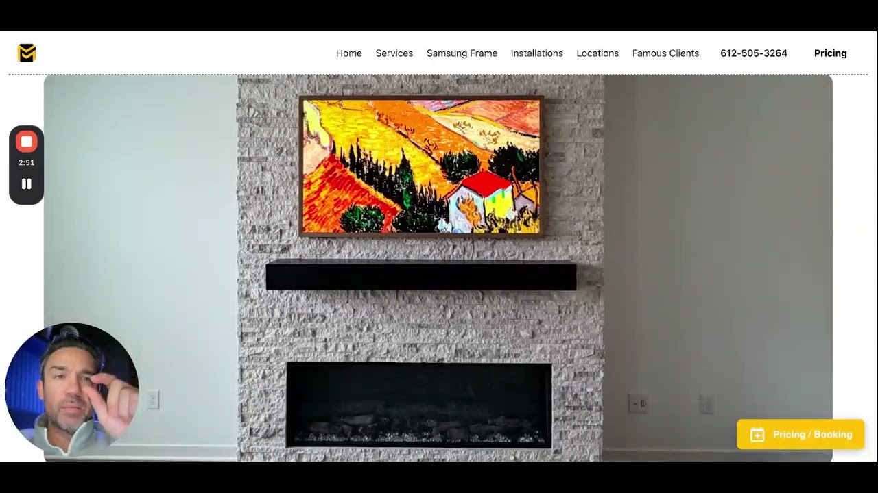 Installing a Hisense Canvas TV on Stacked Stone in Farmington