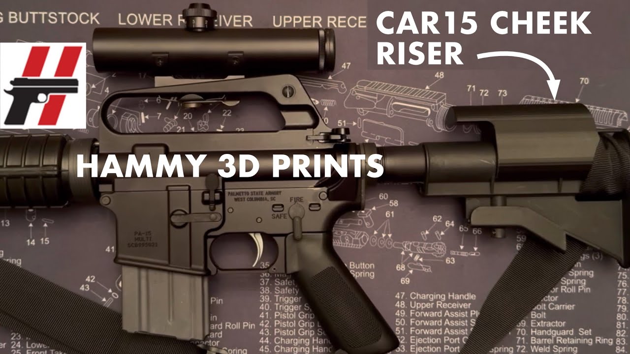 $25 - CAR15 stock cheek riser by Hammy 3D Prints