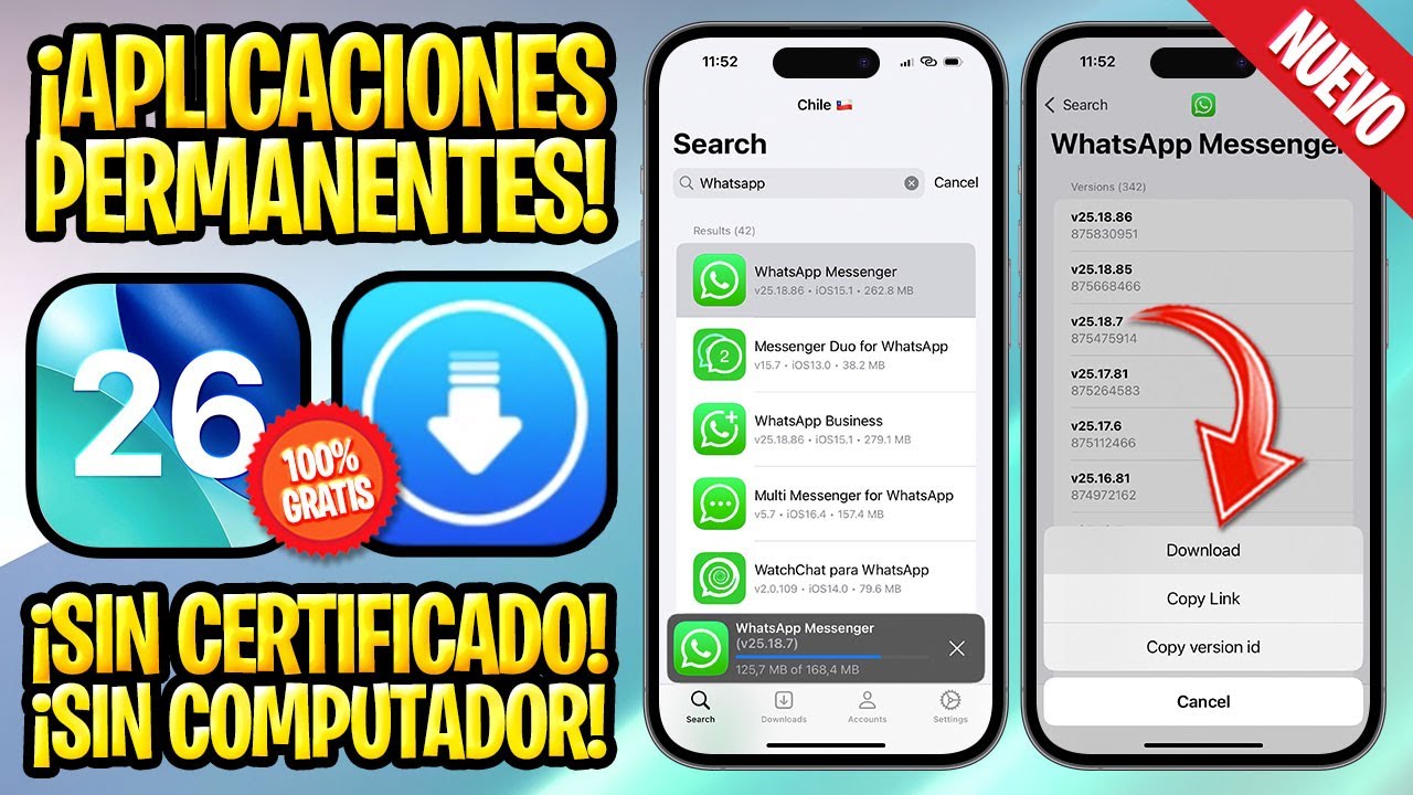 NUEVO M&Eacute;TODO PARA INSTALAR APLICACIONES ILIMITADAS PERMANENTES ✅ TUTORIAL SIN PC iOS 26 y 18 (DLiPA)