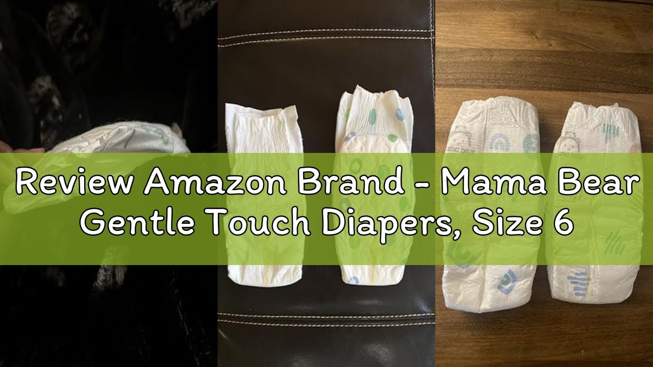 Review Amazon Brand - Mama Bear Gentle Touch Diapers, Size 6, 108 Count (4 packs of 27)