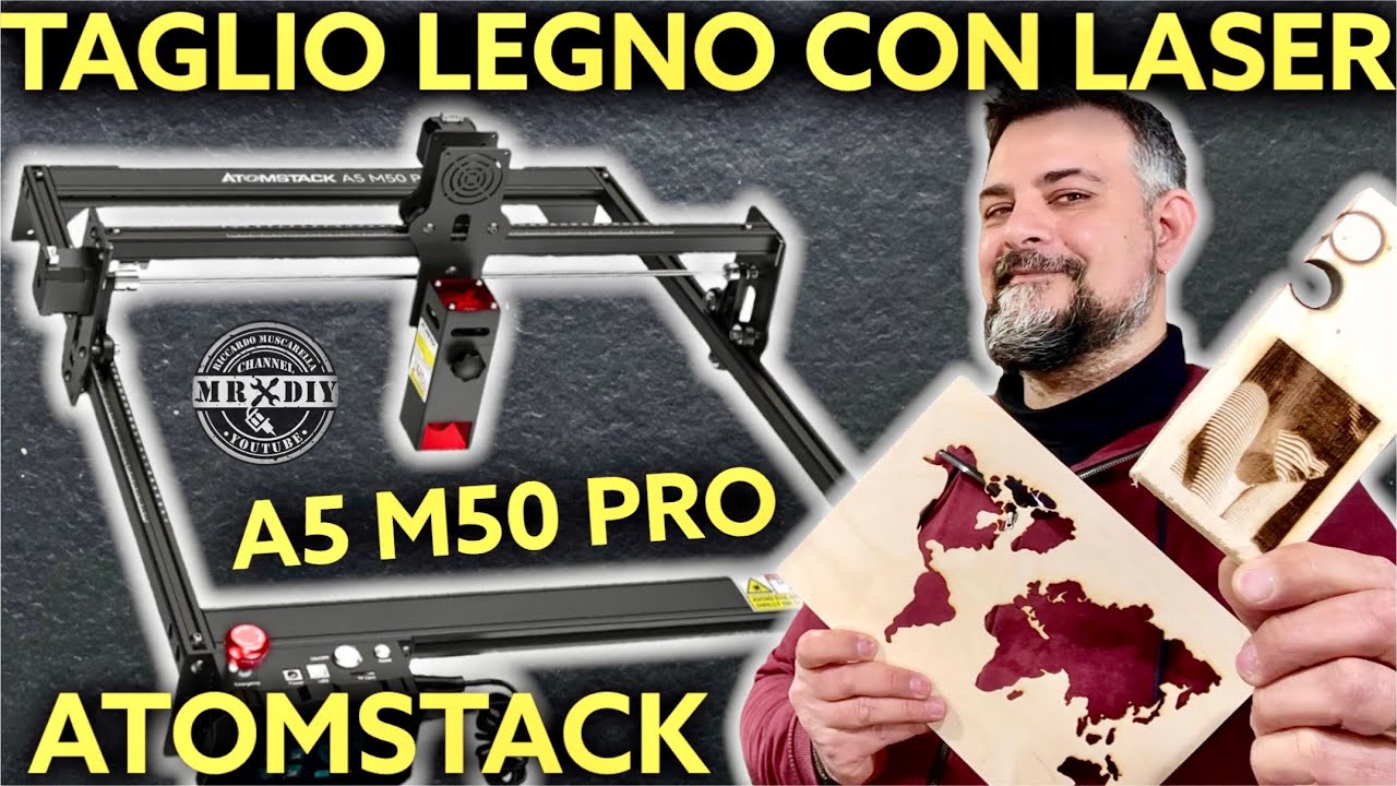 Tagliare il legno con il laser e incidere il metallo con l’incisore laser ATOMSTACK A5 M50 PRO. 5.5W