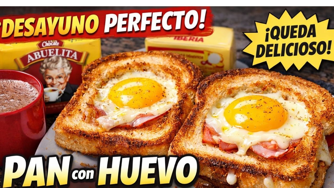 Así se hace el FAMOSO Egg in a Hole estilo mexicano!  Desayuno económico y riquísimo