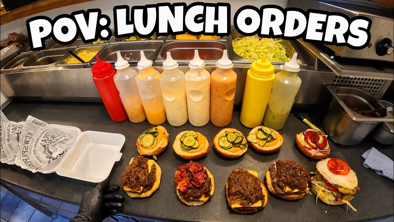 POV: Early Morning Lunch Rush - Making Burger and fries 🍟🍔