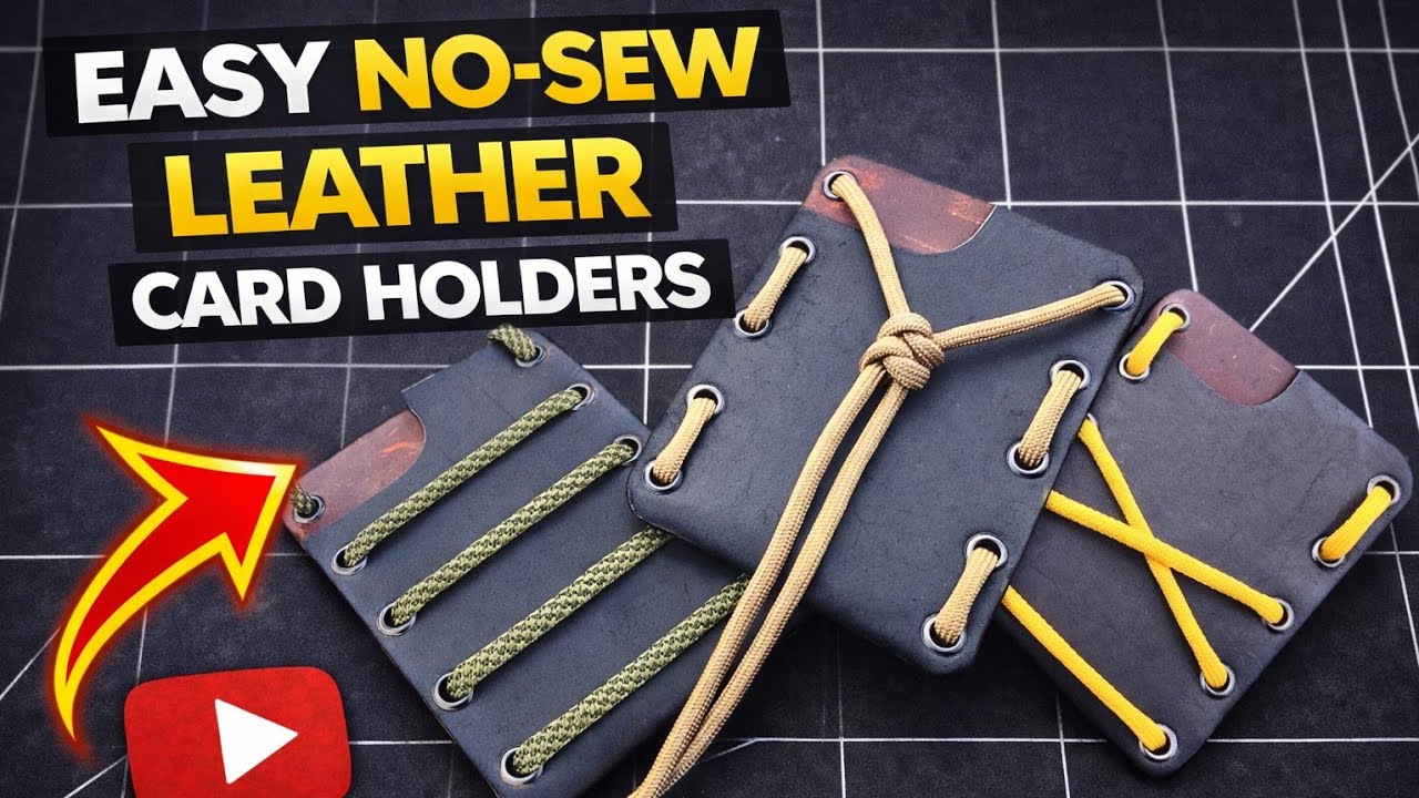 How to make a simple leather wallet (cardholder), change it with the help of paracord