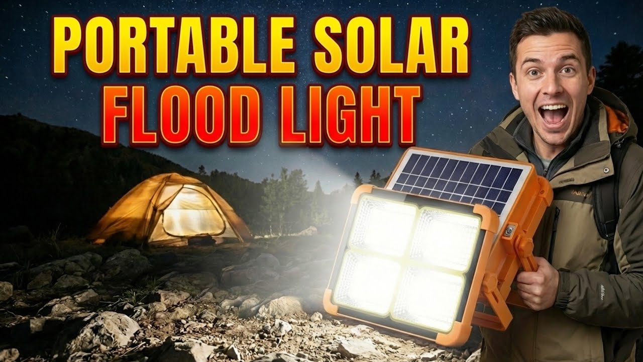 Portable Solar Flood Light 🔆 | Must-Have Desk Gadget! 